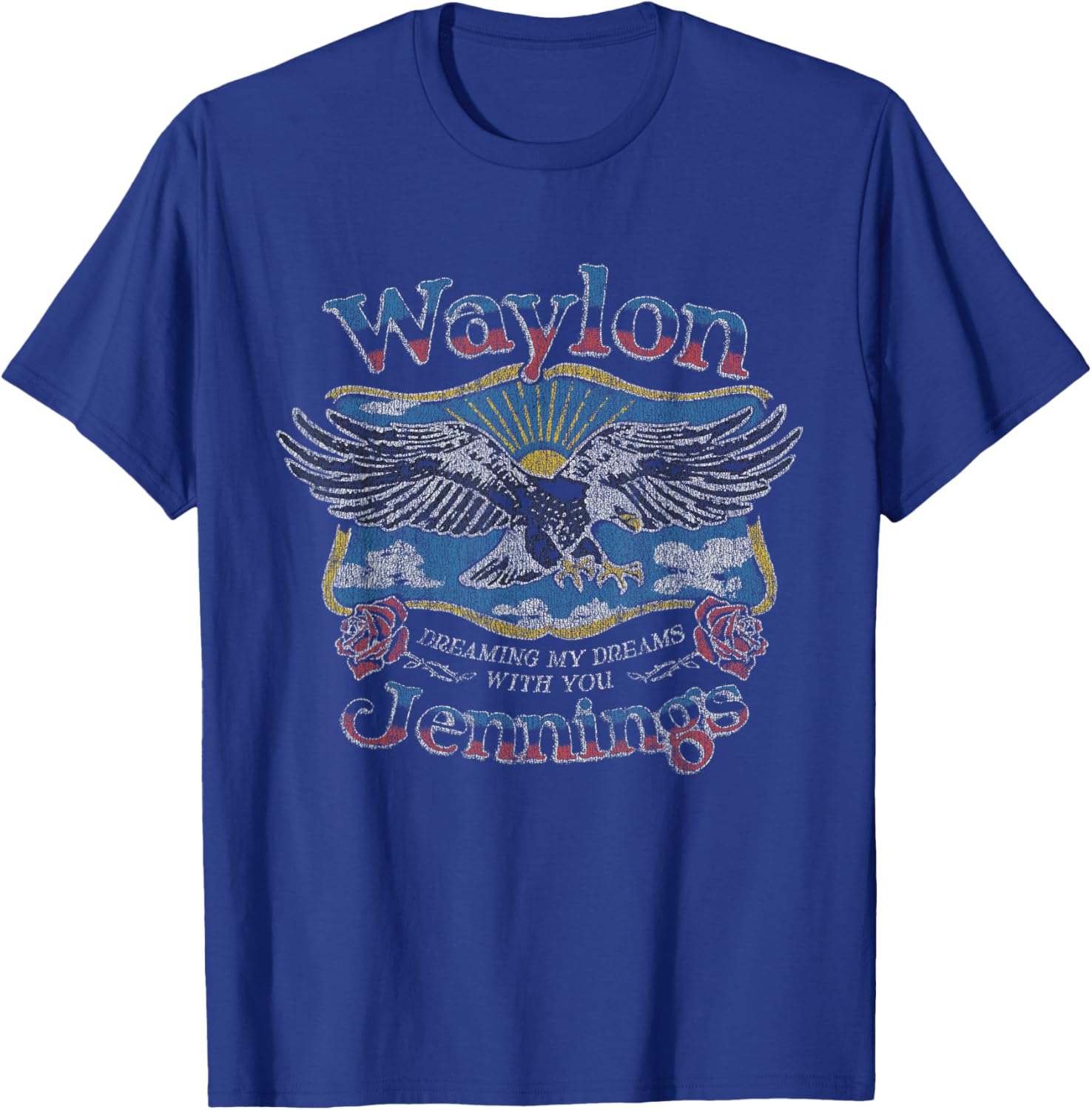 Waylon Jennings - Official Merchandise - Dreaming My Dreams T-Shirt - T-Shirt | Royal