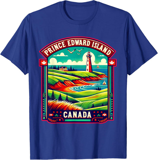 Prince Edward Island Canada Shirt Family Trip Vintage Retro T-Shirt - T-Shirt | Royal