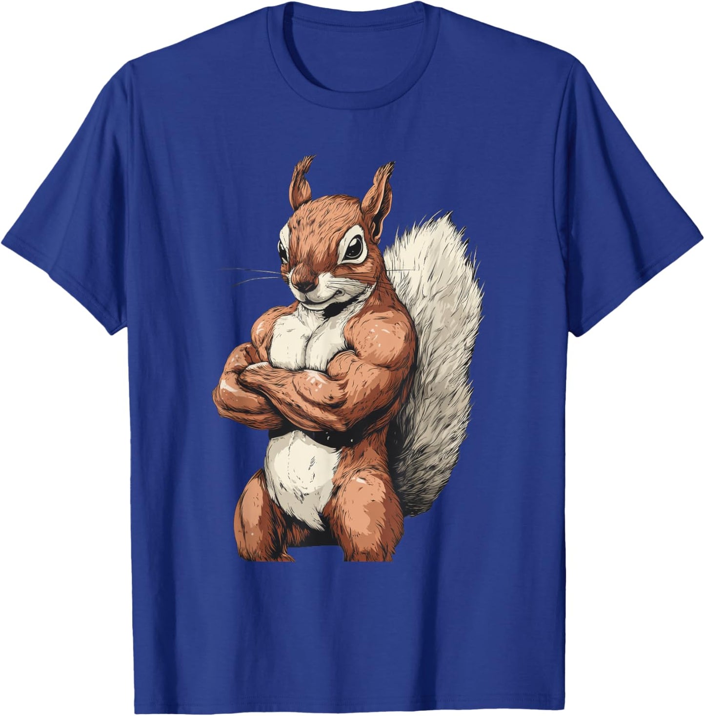Muscular Squirrel Powerlifting Weightlifting Gym Workout T-Shirt - T-Shirt | Royal