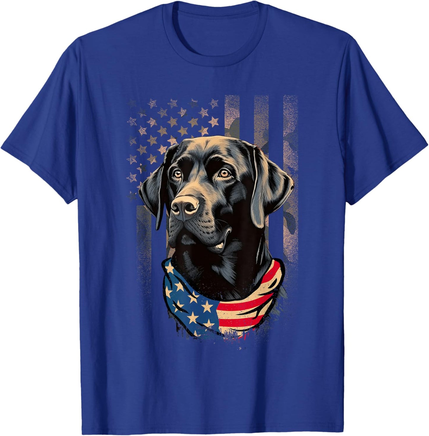 Black Labrador Retriever USA Flag Vintage Labrador Owner T-Shirt - T-Shirt | Royal