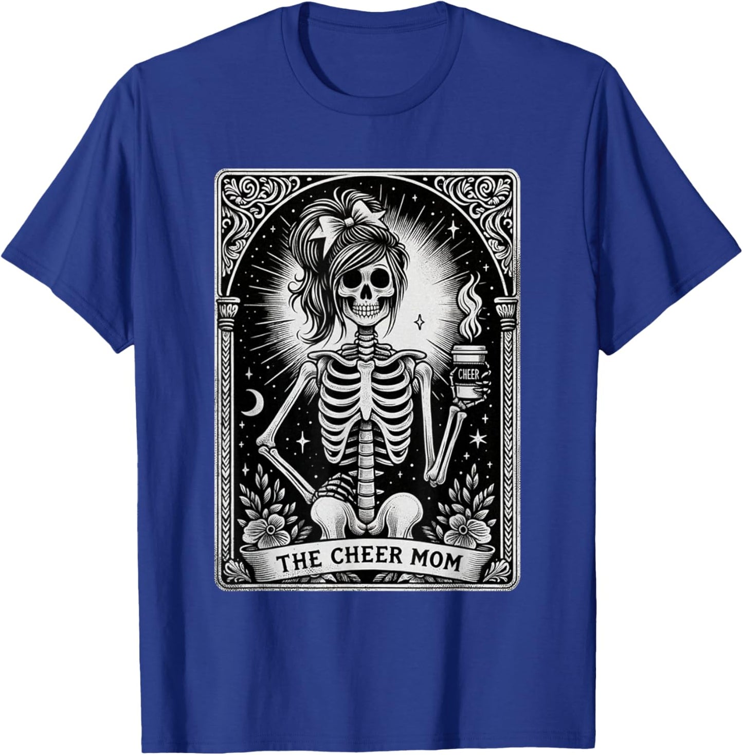 Funny Cheer Mom Halloween, Tarot Card Cheerleading Mom T-Shirt - T-Shirt | Royal