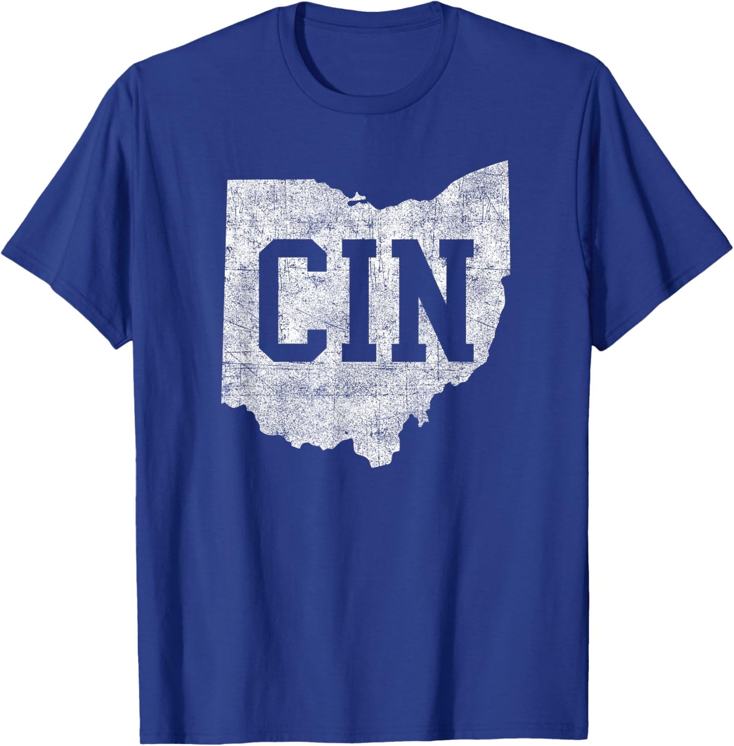 Retro CIN Cincinnati Ohio Travel Souvenir Vintage Style T-Shirt - T-Shirt | Royal