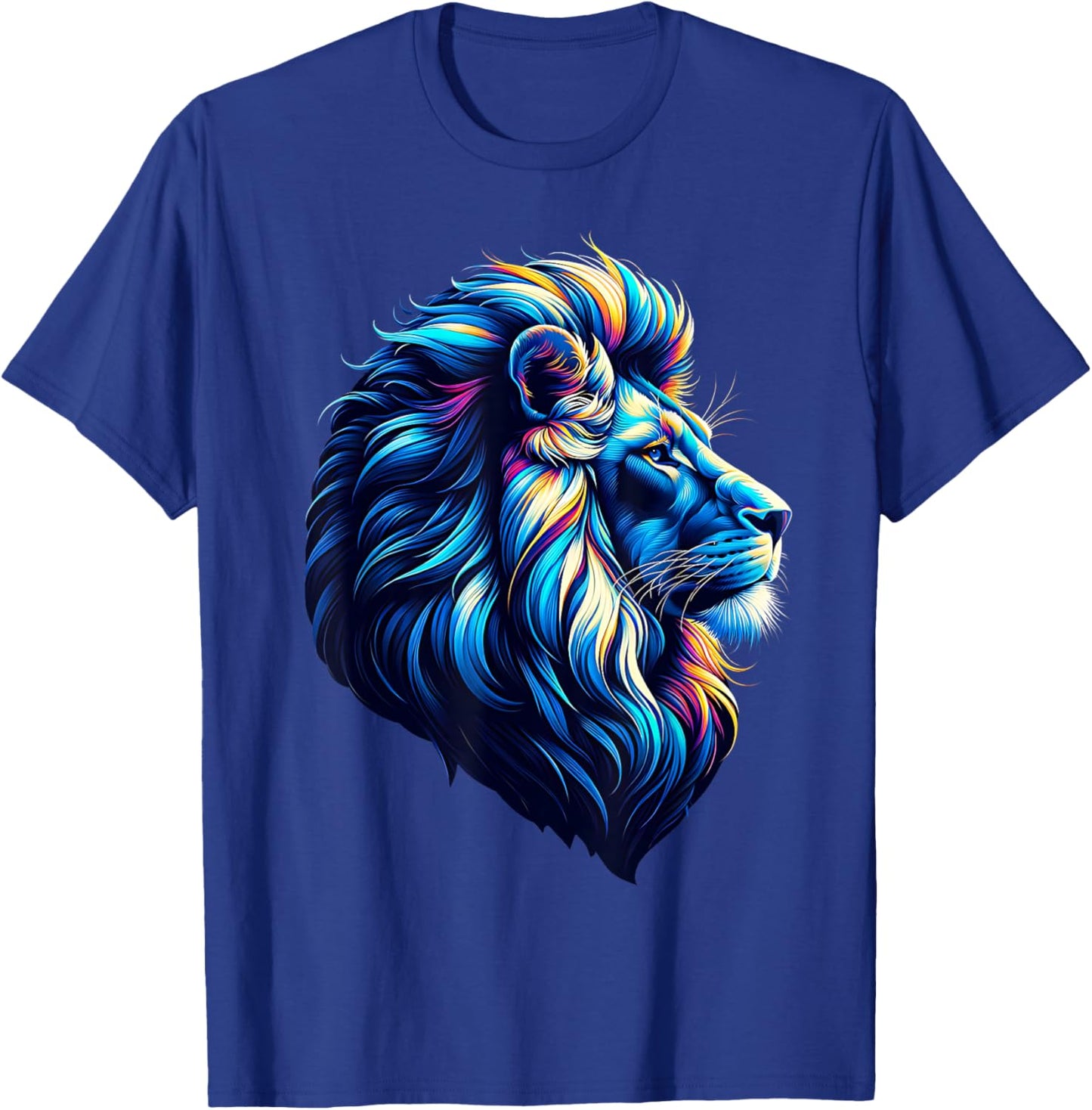 Cool Lion With Blue Eyes Men Women Kids Lion T-Shirt - T-Shirt | Royal