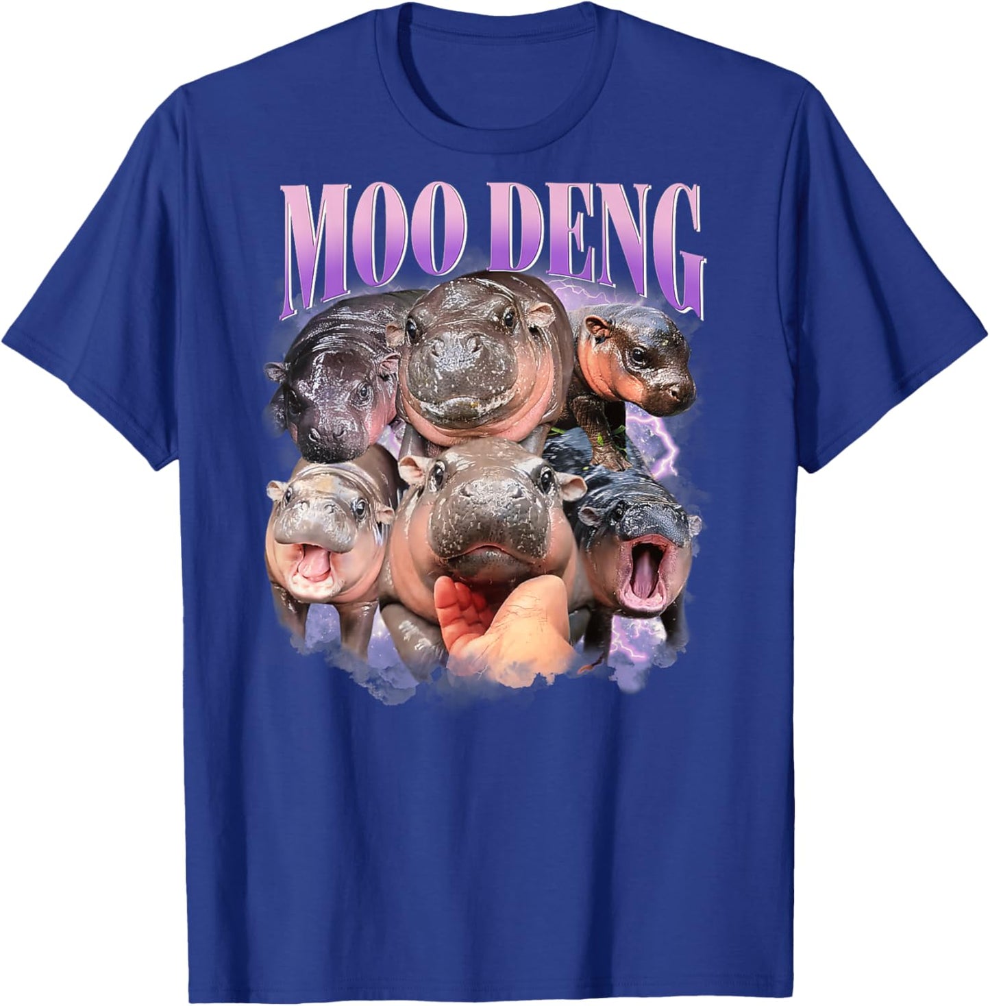 Funny Moo-Deng Baby Pygmy Hippo Cute Zoo For Family On Back T-Shirt - T-Shirt | Royal