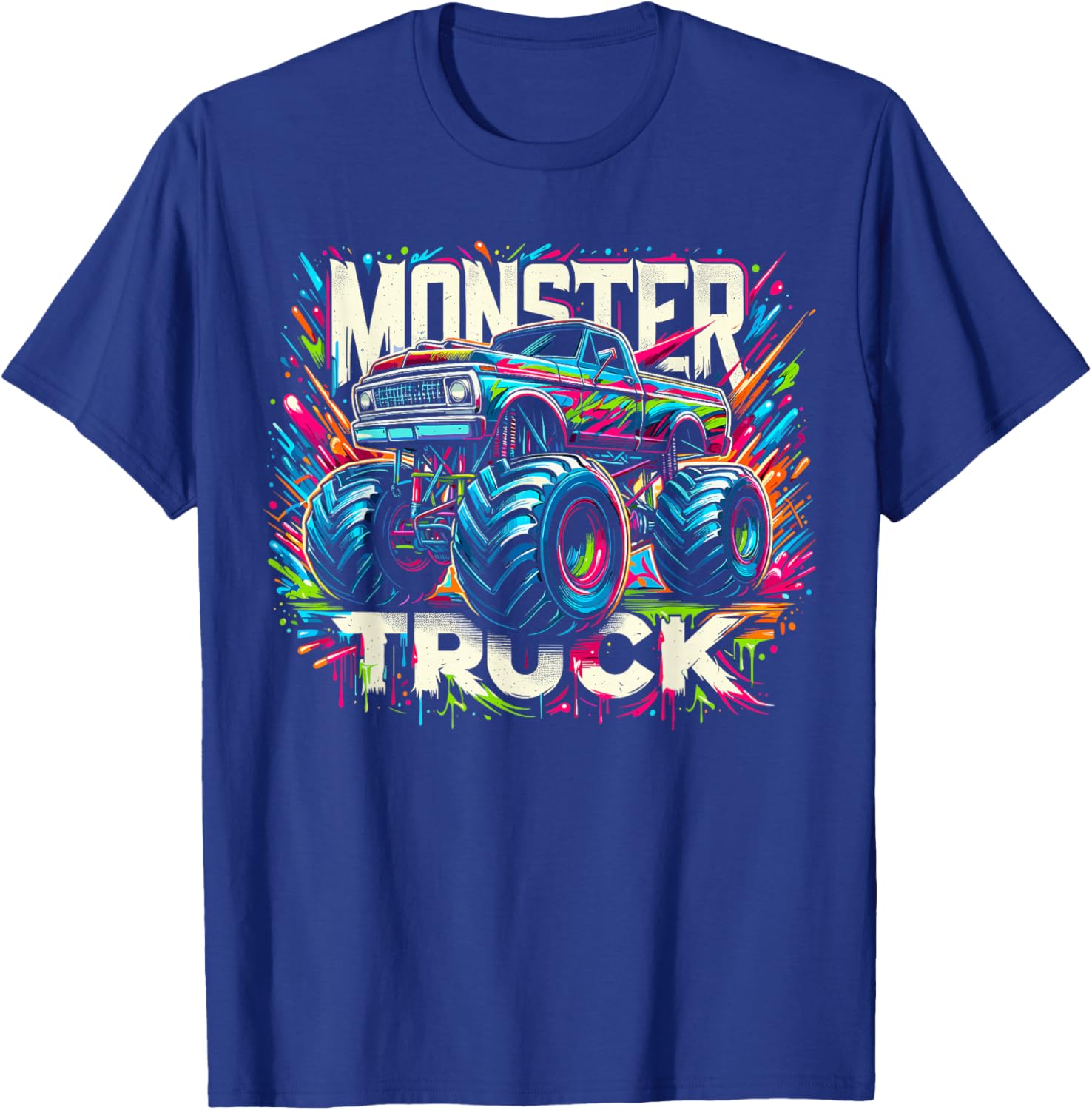 Colorful Graffiti Monster Truck T-Shirt - T-Shirt | Royal