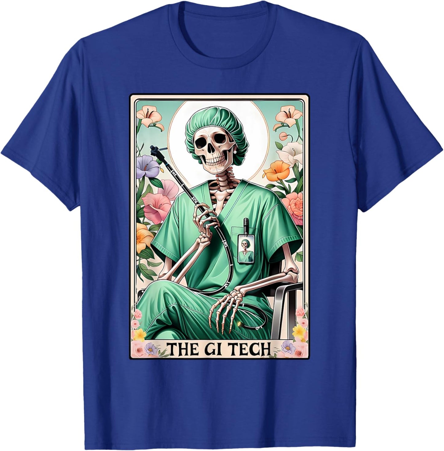 GI Tech Tarot Card Skeleton Gastroenterology GI Crew Endo T-Shirt - T-Shirt | Royal
