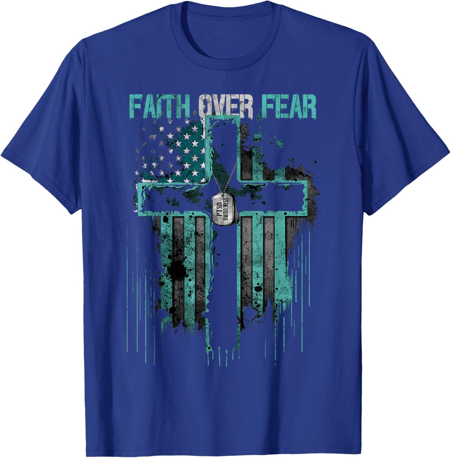 PTSD: Faith Over Fear T-Shirt - T-Shirt | Royal