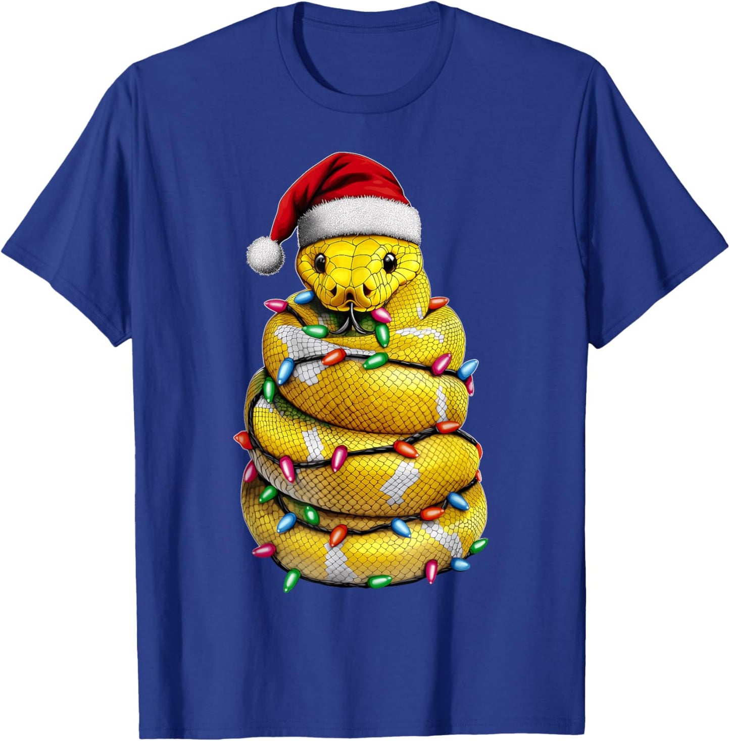 Ball Python Snake Christmas Hat Xmas T-Shirt - T-Shirt | Royal