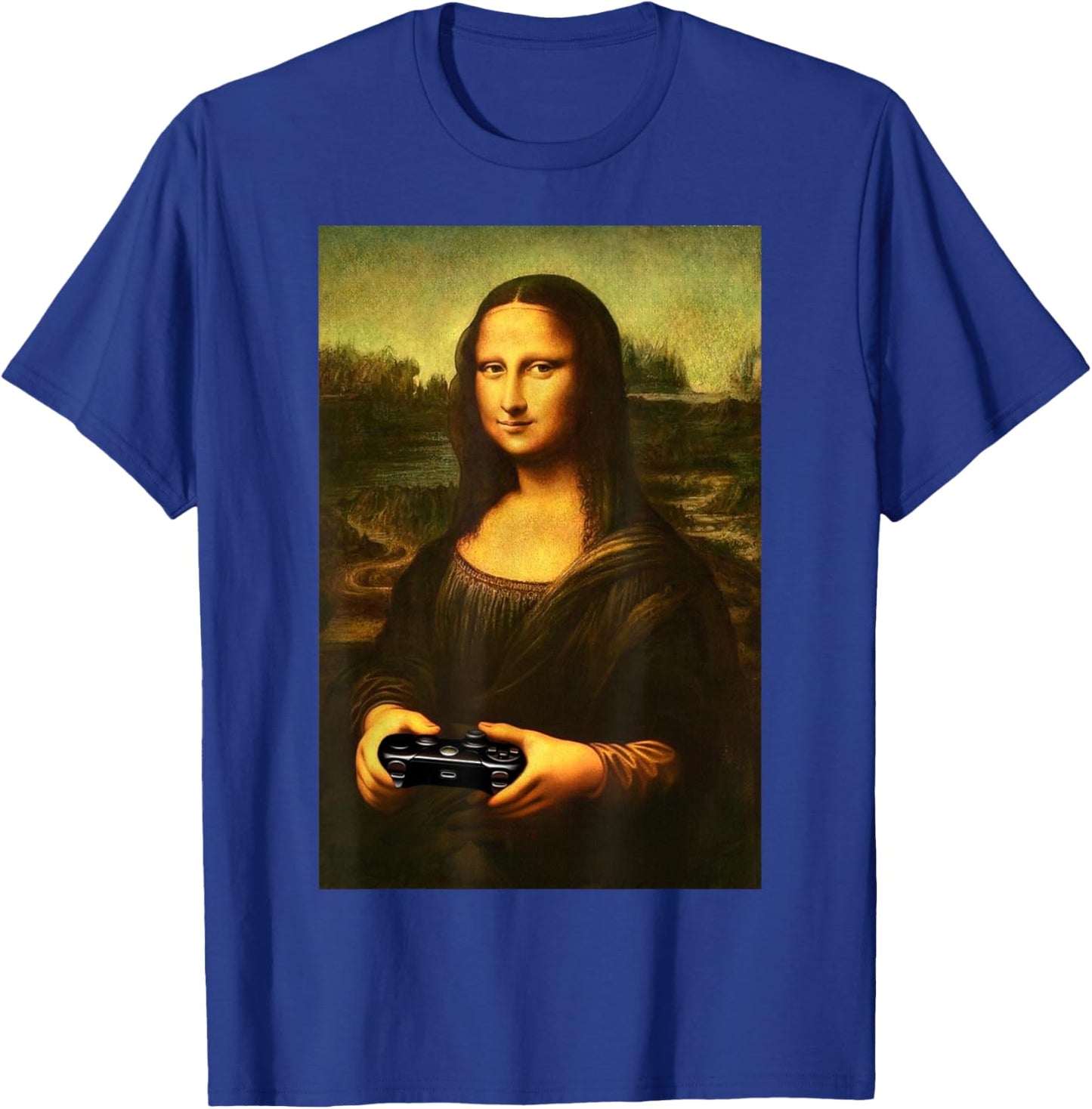 Mona Lisa PC Console Gamer Vintage Art Parody Funny Gamers T-Shirt - T-Shirt | Royal