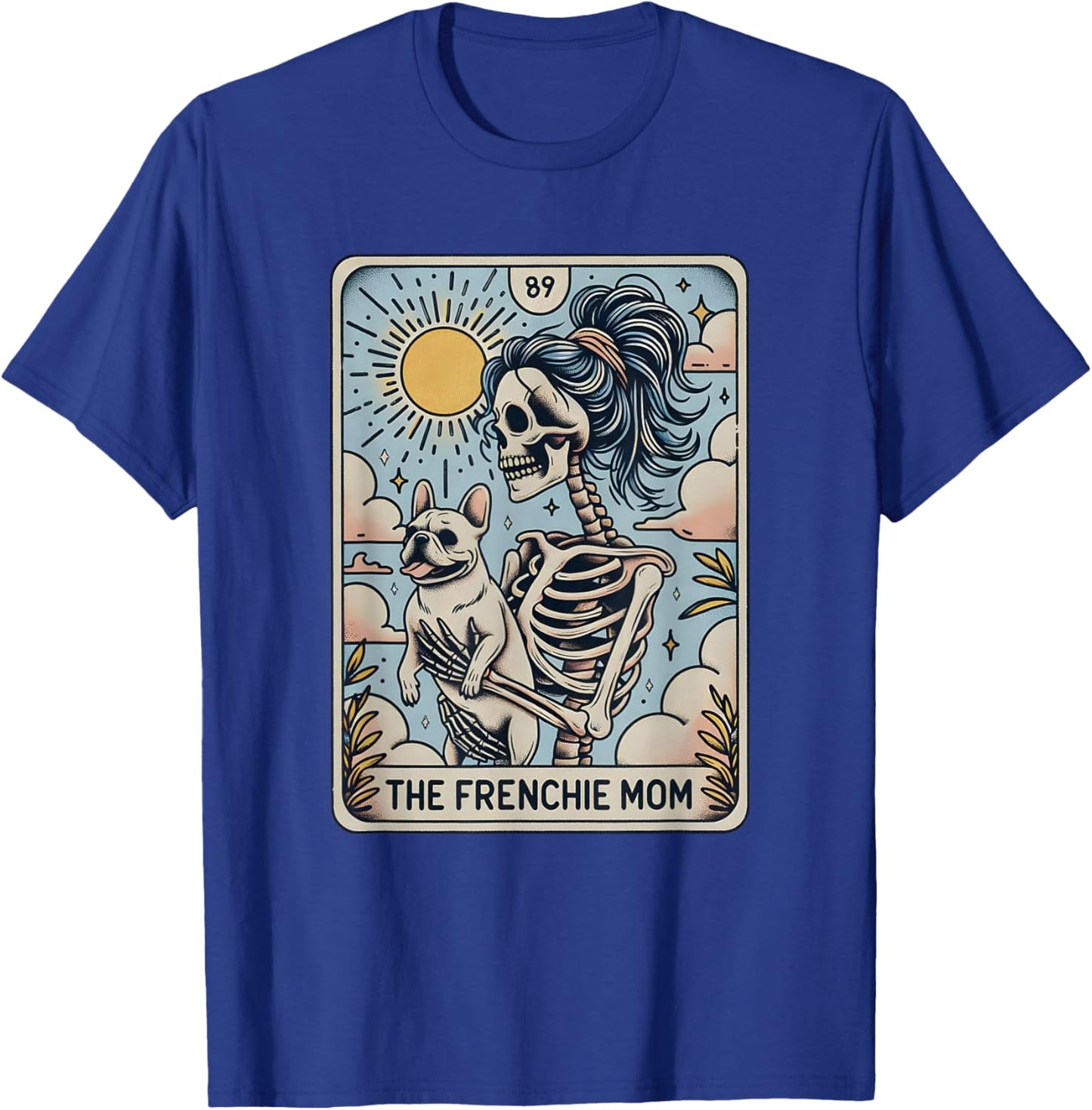 French Bulldog Halloween, French Bulldog Skeleton Halloween Men Women T-Shirt - T-Shirt | Royal