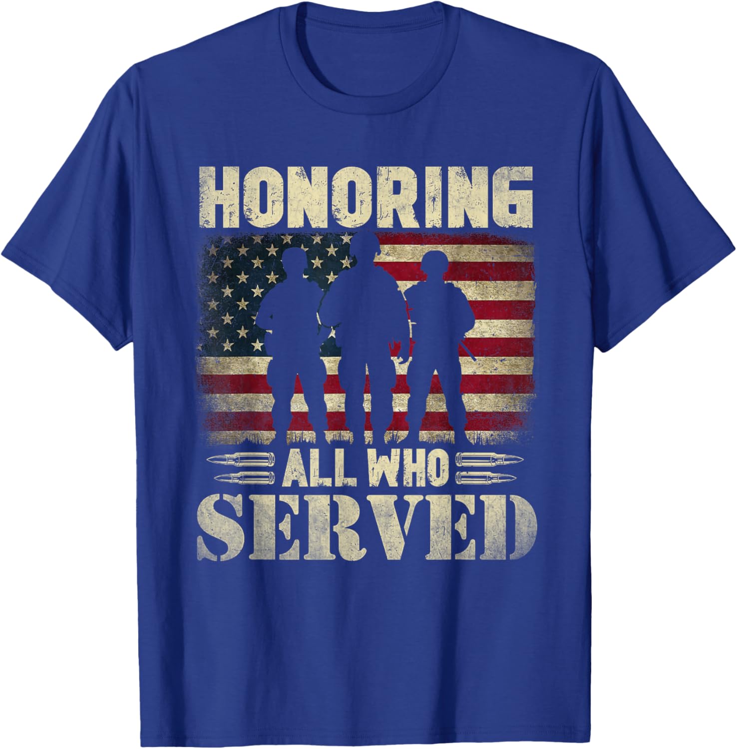 Honoring All Who Served Thank You Veterans Day T-Shirt - T-Shirt | Royal