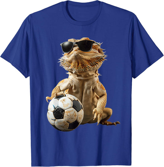 Bearded Dragon Soccer T-Shirt - T-Shirt | Royal