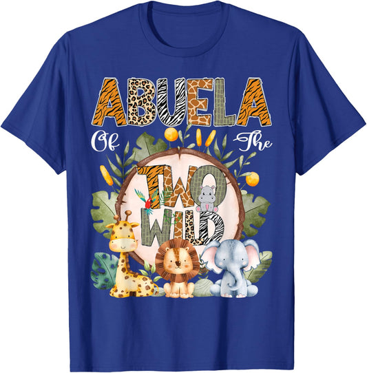 Abuela Of The Two Wild Animal Safari 2Nd Birthday Party T-Shirt - T-Shirt | Royal