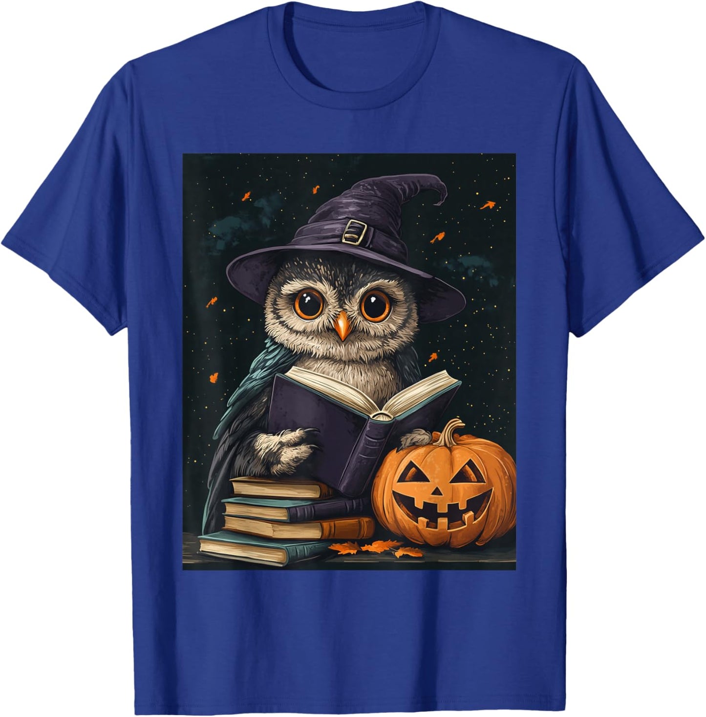 Halloween Girls Owl Book Boys Spooky Pumpkin Kids Halloween T-Shirt - T-Shirt | Royal