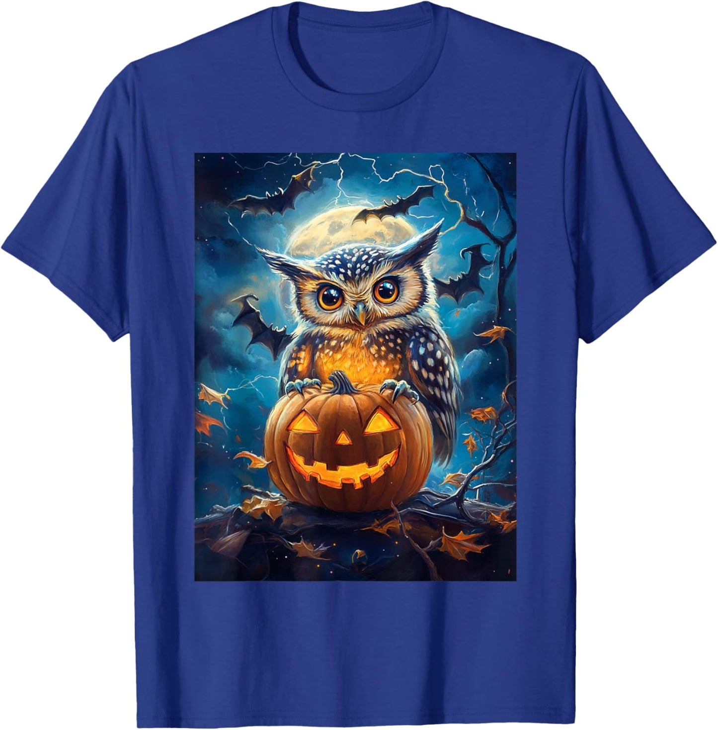 Halloween Girls Owl Boys Spooky Scary Pumpkin Kids Halloween T-Shirt - T-Shirt | Royal