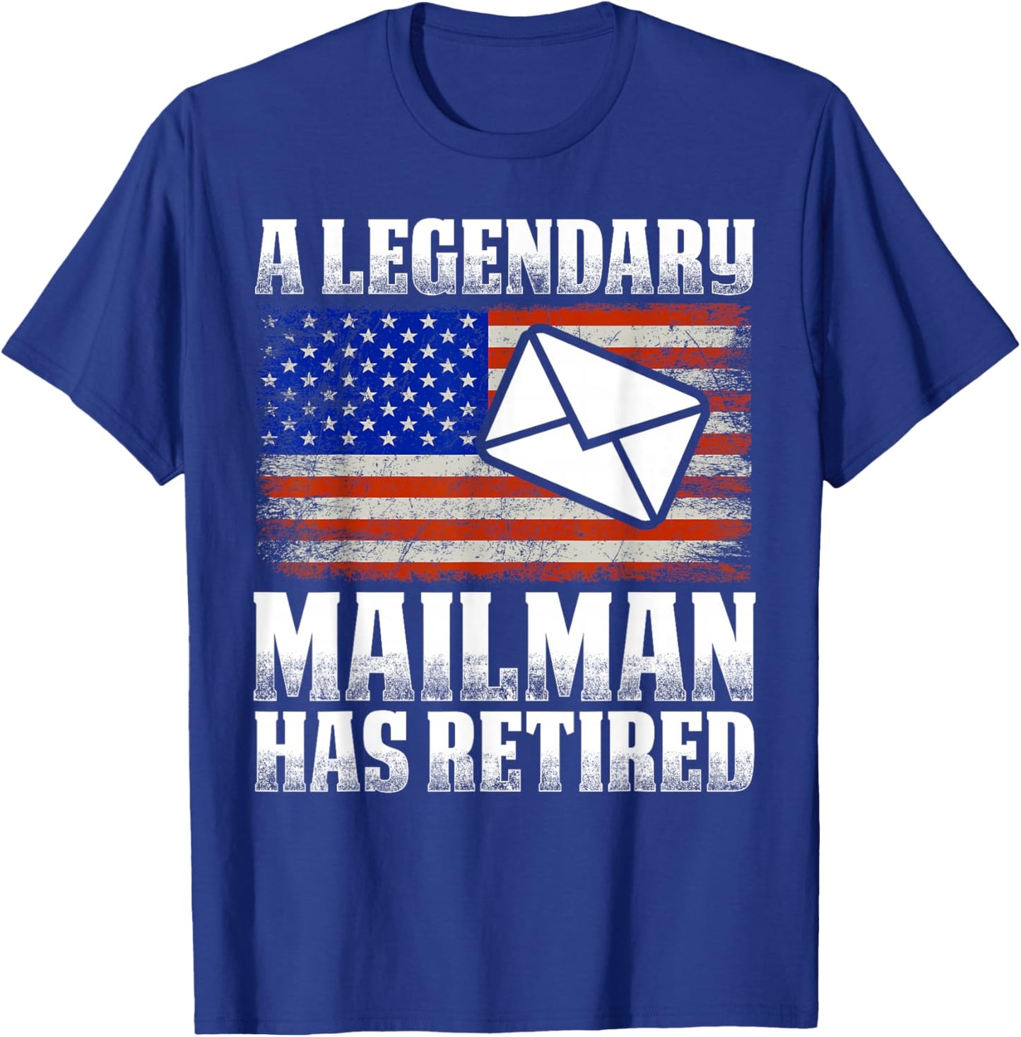 Retired Postal Worker Mailman & Mail Carrier Retirement T-Shirt - T-Shirt | Royal