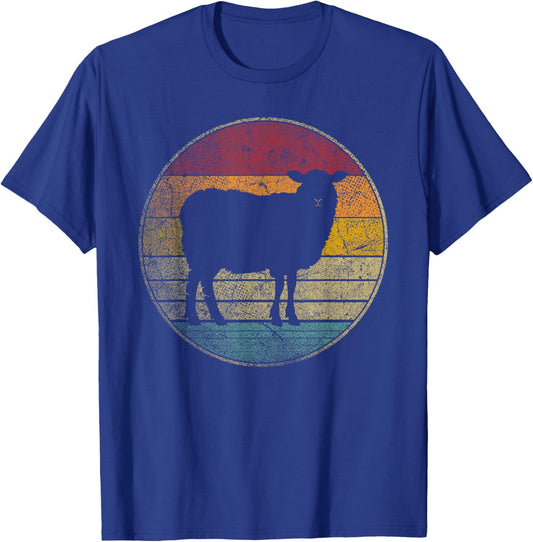 Sheep - Lover Vintage Funny Retro 70s 80s Men Women Kids T-Shirt - T-Shirt | Royal