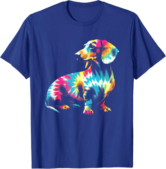 Dachshund Tie Dye - Vintage Dachshund Dog Breed Lover T-Shirt - T-Shirt | Royal
