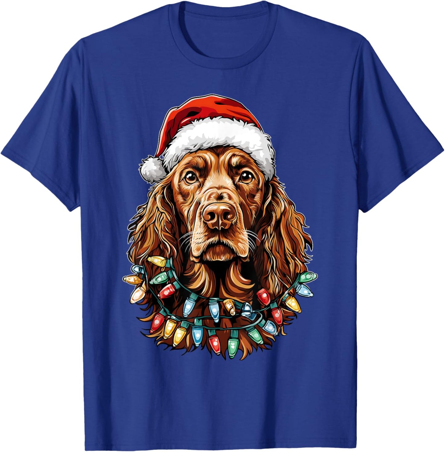 Irish Setter Dog Christmas Hat Xmas T-Shirt - T-Shirt | Royal