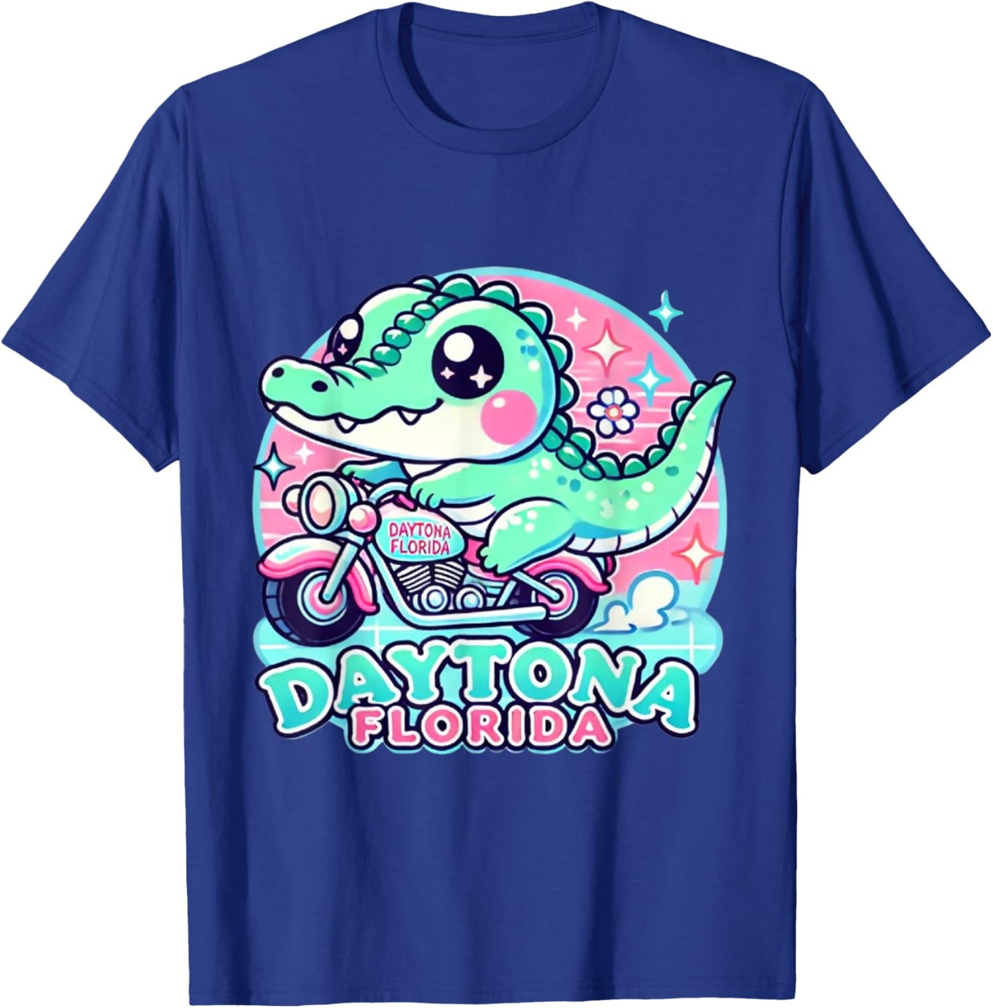 Daytona Youth Florida Alligator Motorcycle kids Girls Cute T-Shirt - T-Shirt | Royal