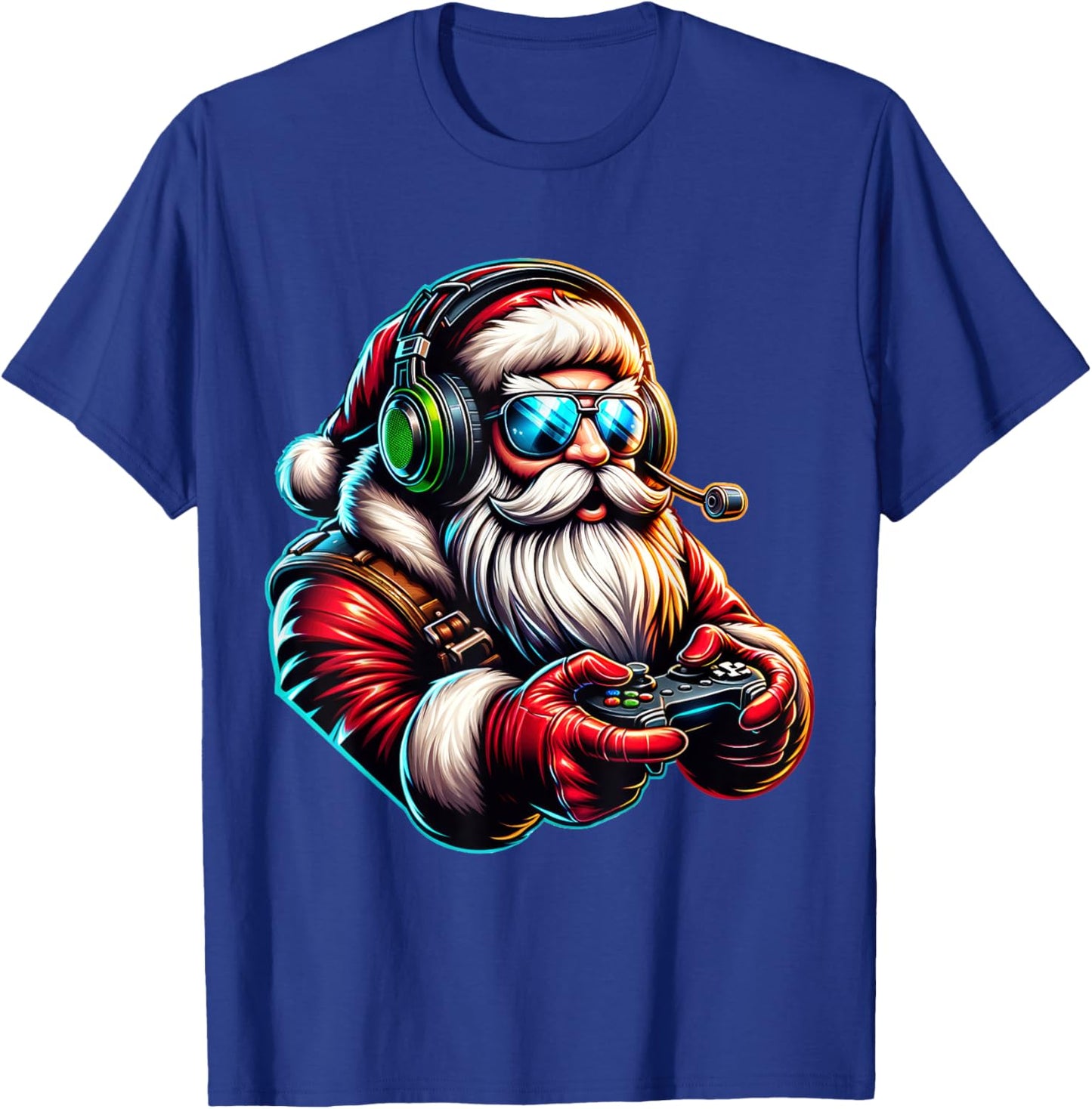 Christmas Gamer Boys Video Game Santa Xmas T-Shirt - T-Shirt | Royal