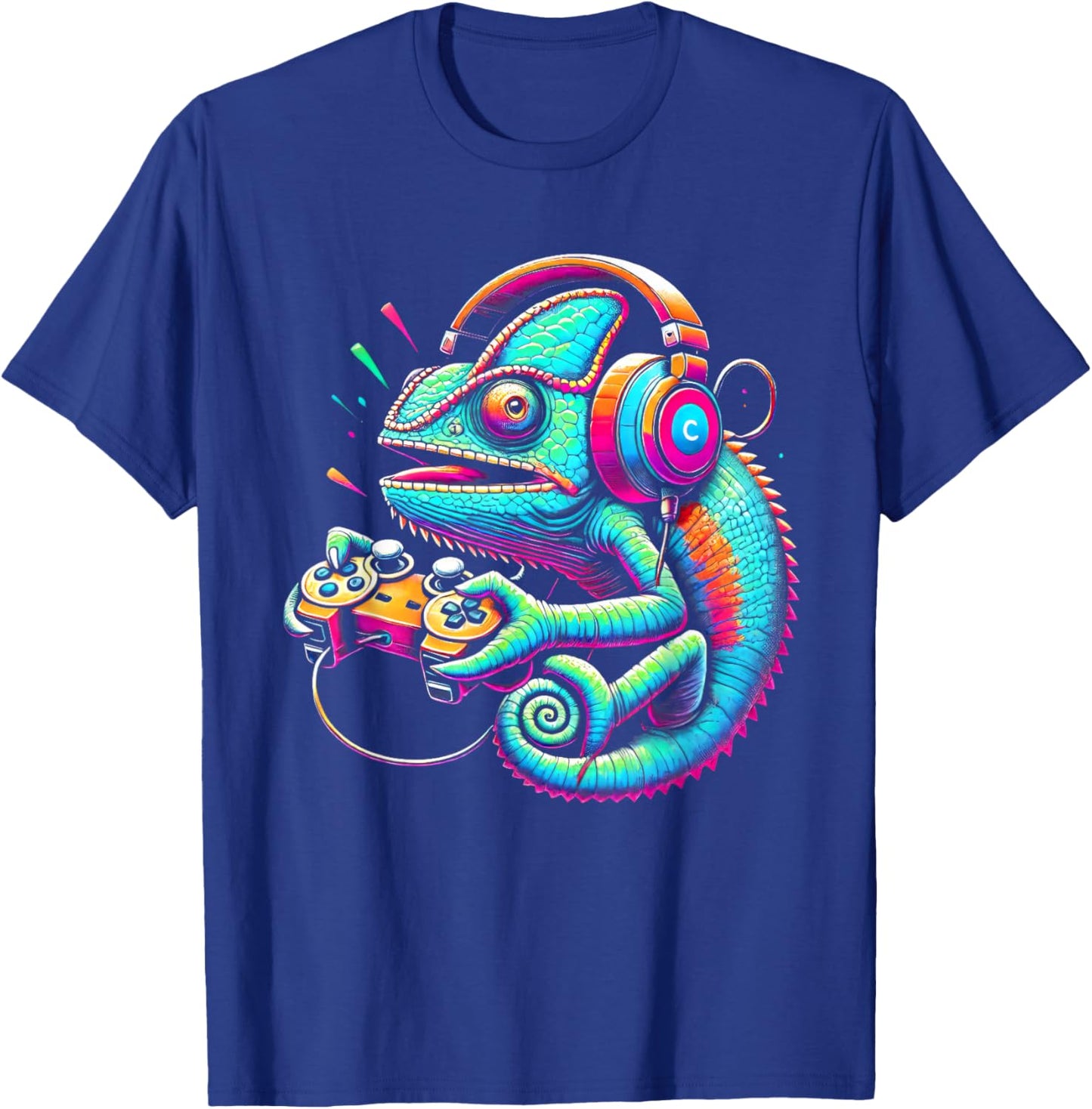 Chameleon Video Game Controller Funny T-Shirt - T-Shirt | Royal