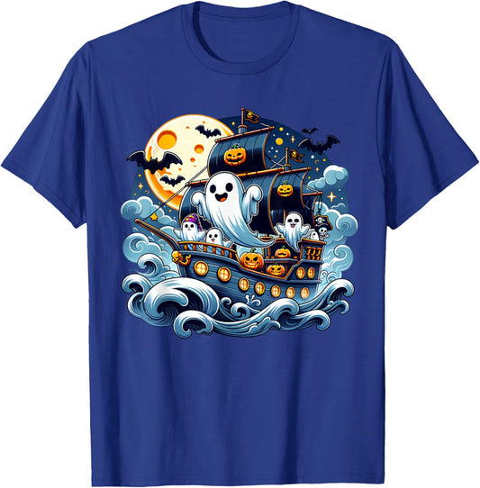 Halloween Spooky Ghost Pirate Ship Adventure Ghost Ship T-Shirt - T-Shirt | Royal