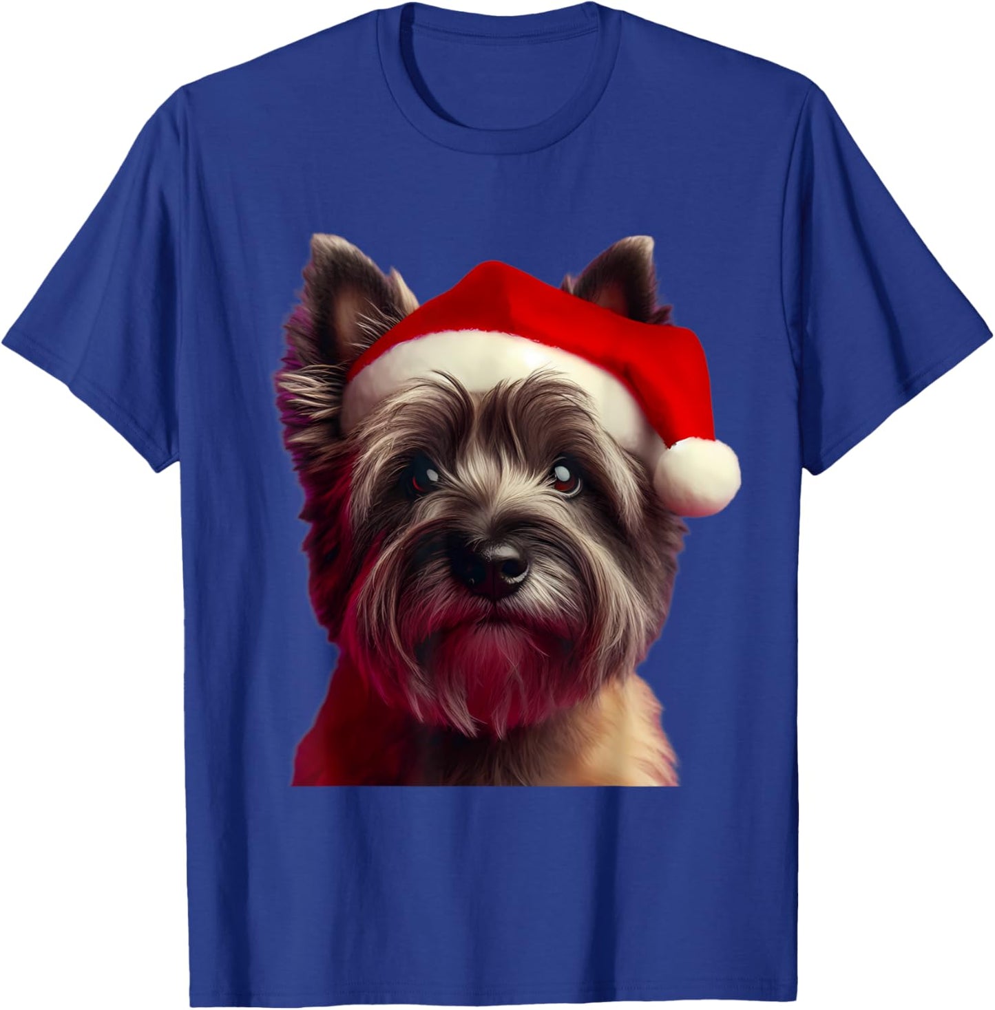 Cairn Terrier With Santa Hat Christmas Dog Owner Lover Mom Women Kids T-Shirt - T-Shirt | Royal