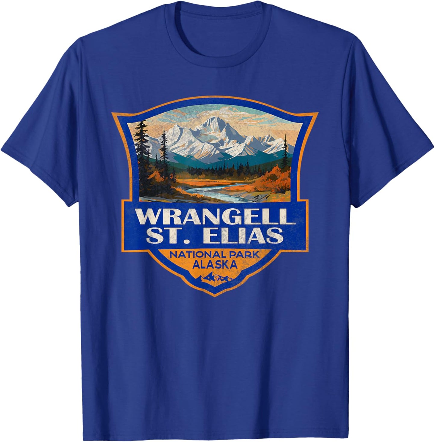 Vintage Wrangell St Elias National Park Retro Badge Mountain T-Shirt - T-Shirt | Royal