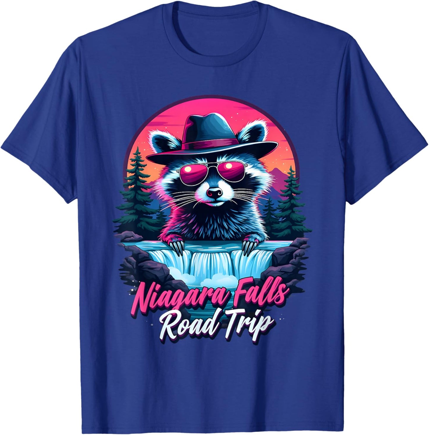 Road Trip Squad Niagara Falls Souvenirs Family Raccoon T-Shirt - T-Shirt | Royal