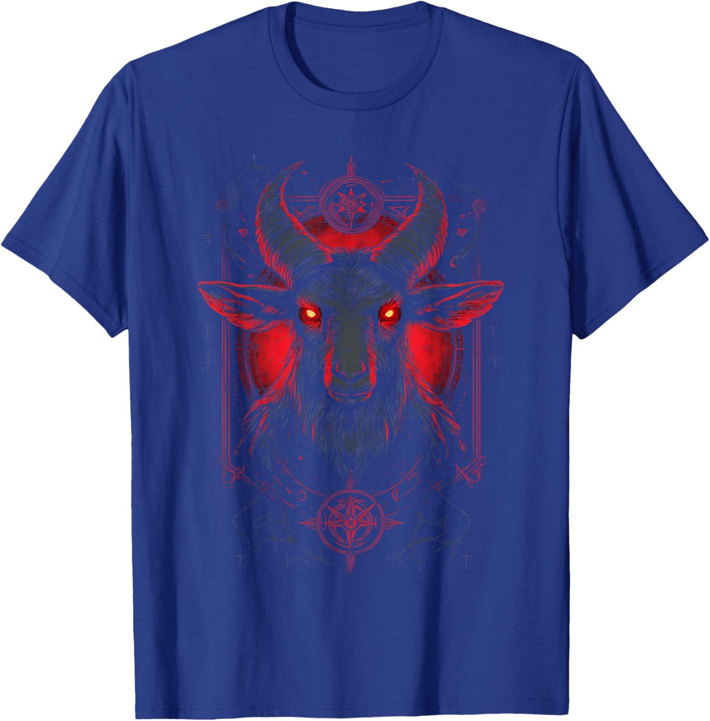 Satanic Goat Occult Design Gothic Baphomet T-Shirt - T-Shirt | Royal