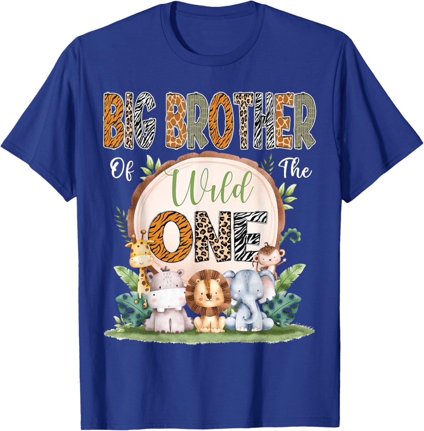 Big Brother Of The Wild One First Birthday Safari Woodland T-Shirt - T-Shirt | Royal