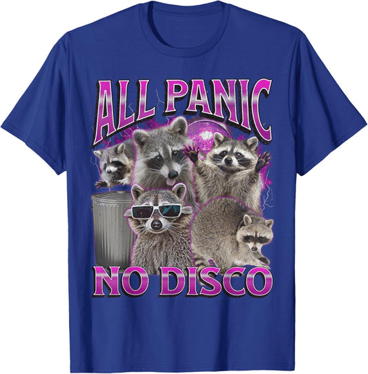 All Panic No Disco Funny Raccoon Meme Bootleg Graphic 90s T-Shirt - T-Shirt | Royal