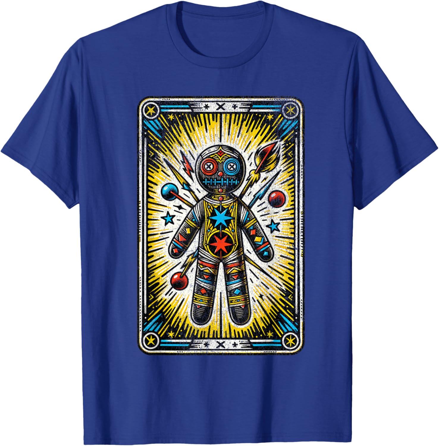 Vintage Voodoo Doll Tarot Card Cajun Creole Retro Magic T-Shirt - T-Shirt | Royal