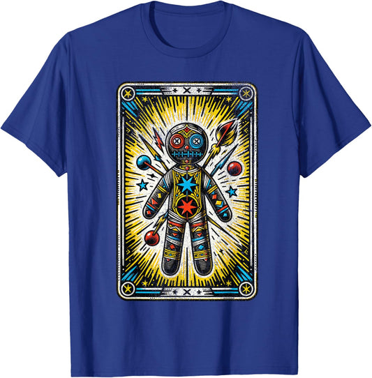 Vintage Voodoo Doll Tarot Card Cajun Creole Retro Magic T-Shirt - T-Shirt | Royal