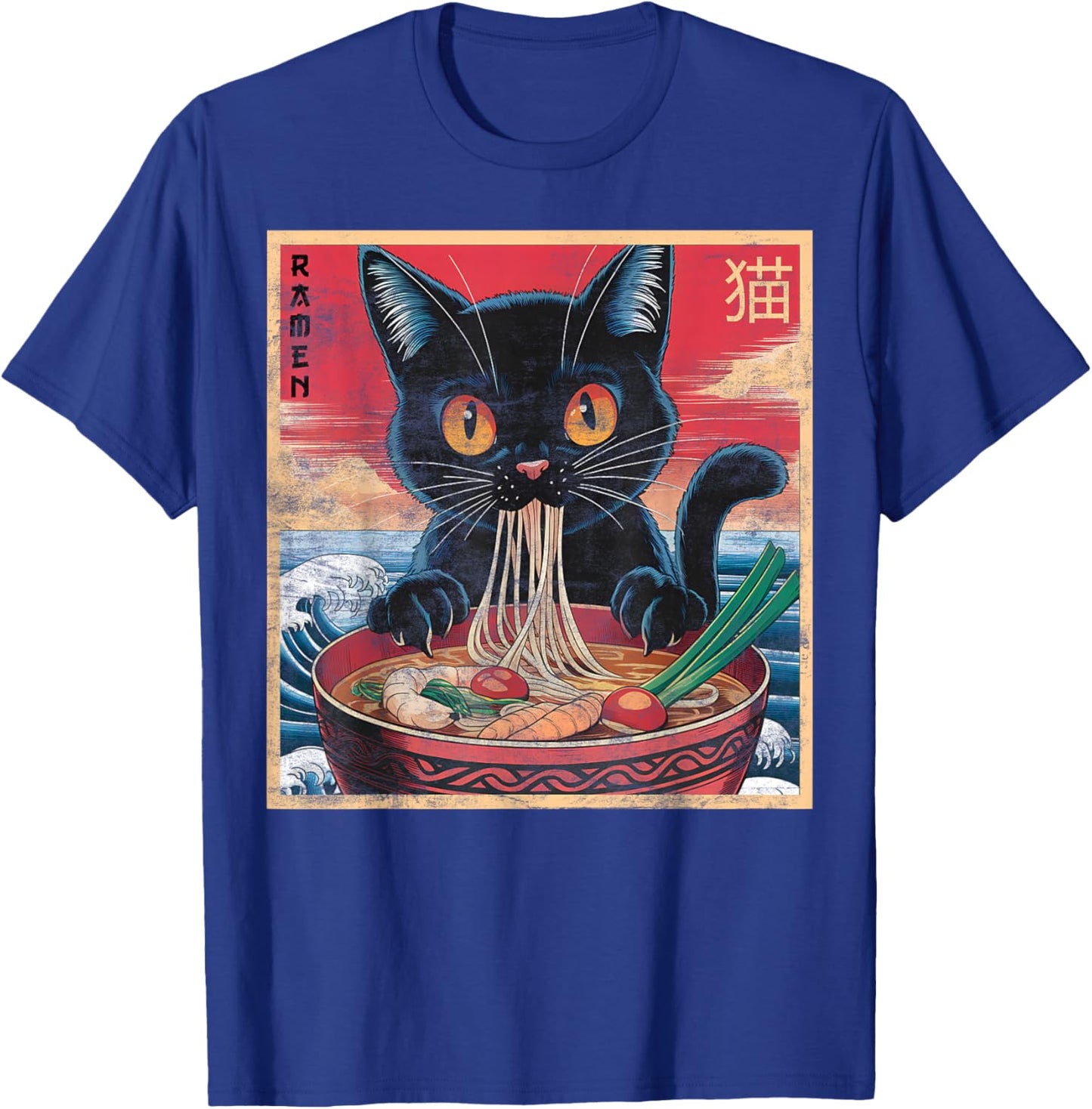 Anime Shirt Cat Ramen Funny Graphic Kawaii T-Shirt - T-Shirt | Royal