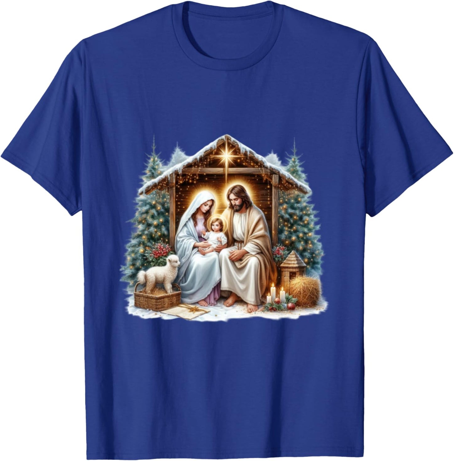 Merry Christmas Birth Of Jesus T-Shirt - T-Shirt | Royal