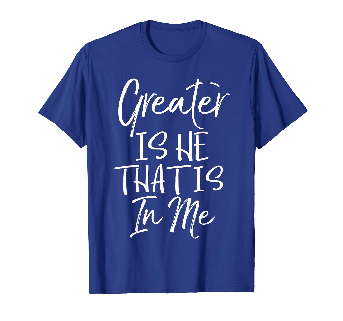 Greater is He that is in Me Shirt Vintage Bold Christian Tee T-Shirt
