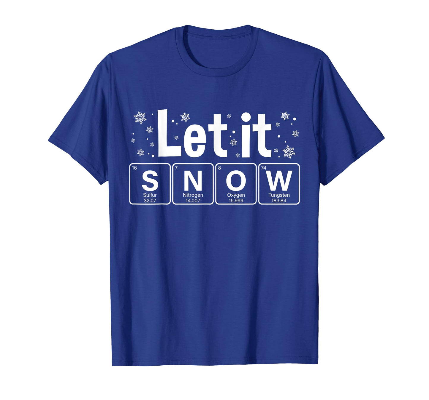 Let It Snow Funny Christmas Pajamas Chemistry Teacher T-Shirt