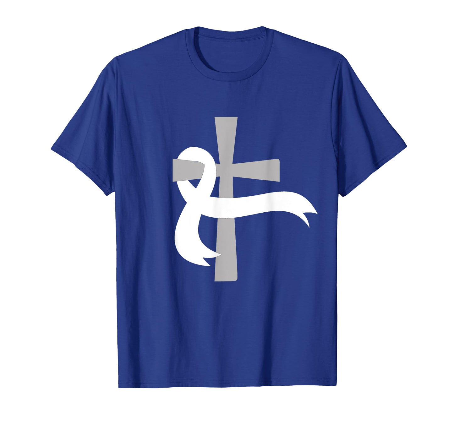 Lung Cancer Awareness White Ribbon Jesus Cross T-Shirt