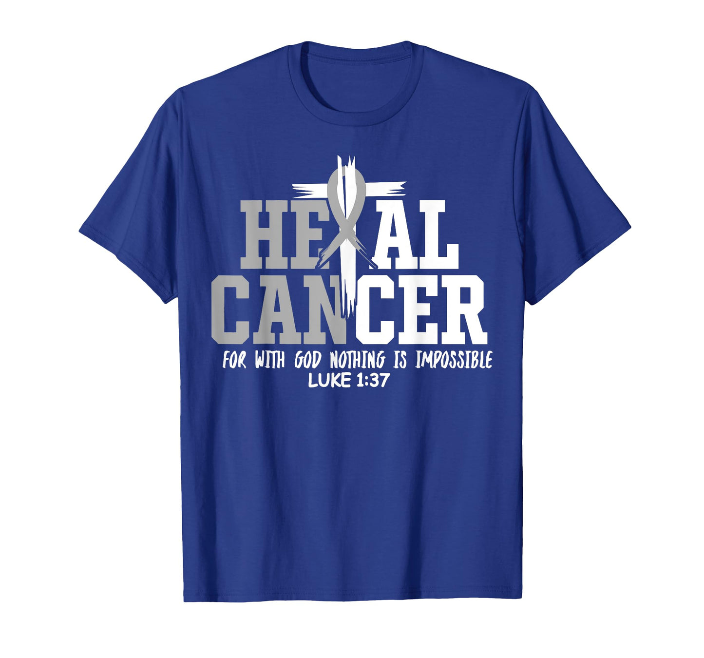 Heal Cancer Believe God Christian Brain Cancer Awareness T-Shirt