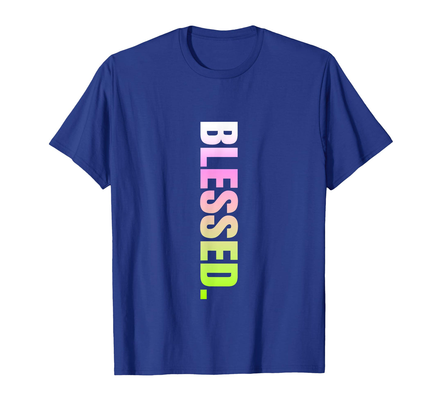 Pink and Green Blessed. Vertical Green and Pink Graphic T-Shirt