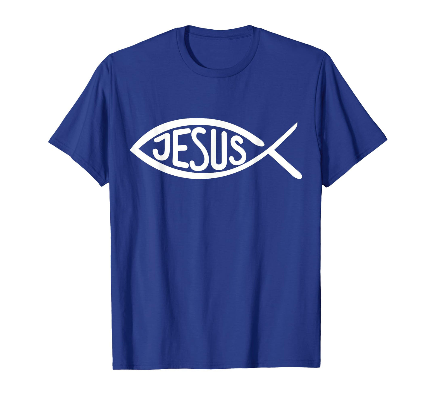 Jesus Gifts Jesus Fish T-Shirt, Kids, Unisex-Adults, Short Sleeve, Black, Small