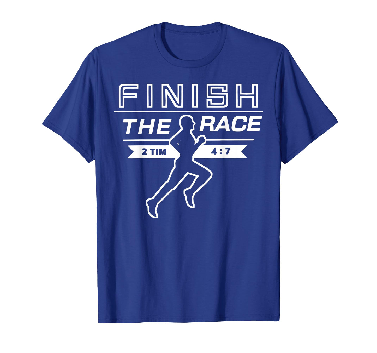 Finish The Race Sporty Christian Runner Athlete Bible Verse T-Shirt