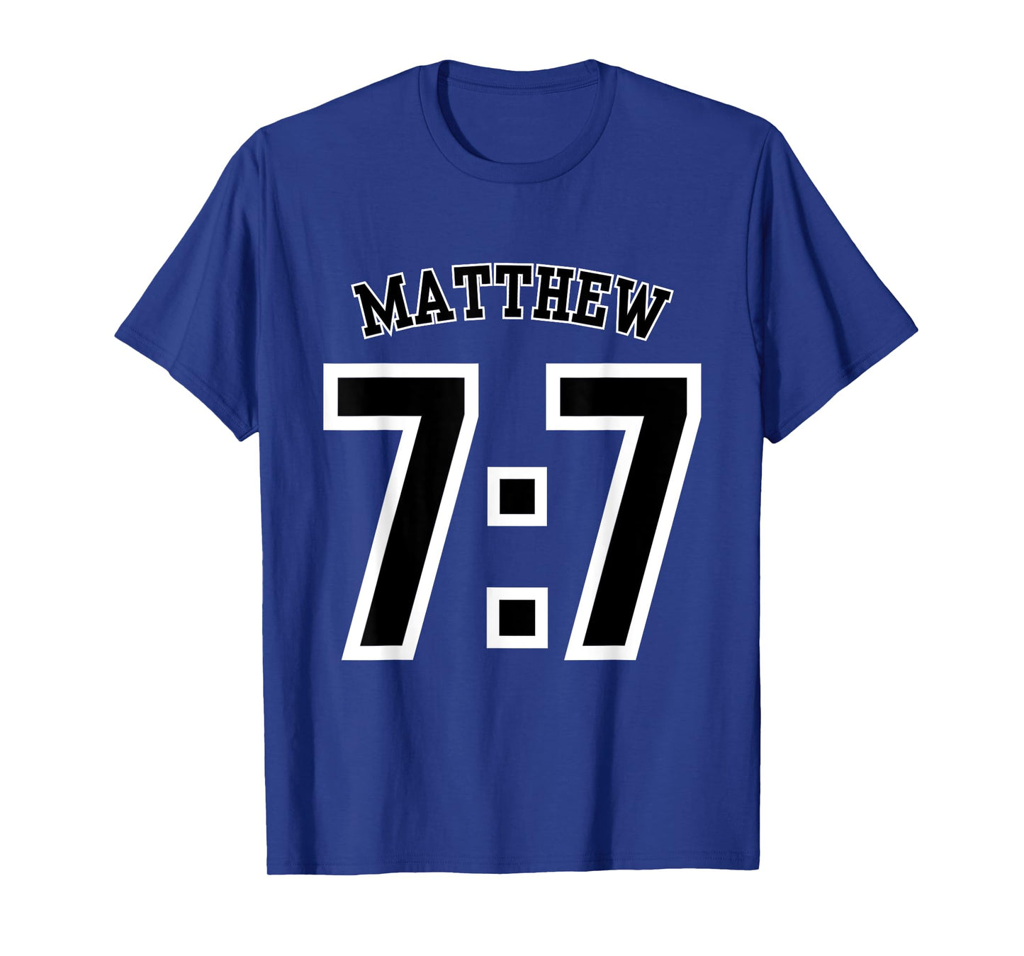 Matthew 7:7 Sports Jersey Christian Scripture Design T-Shirt