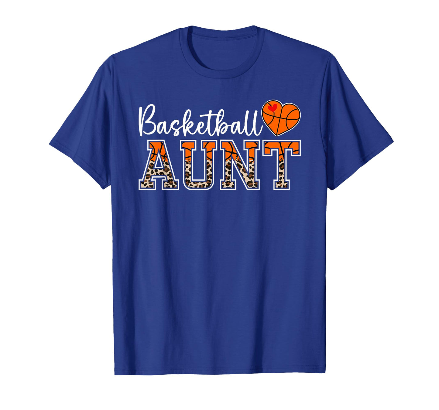 Basketball Aunt Leopard Aunt Of A Basketball Player Auntie T-Shirt