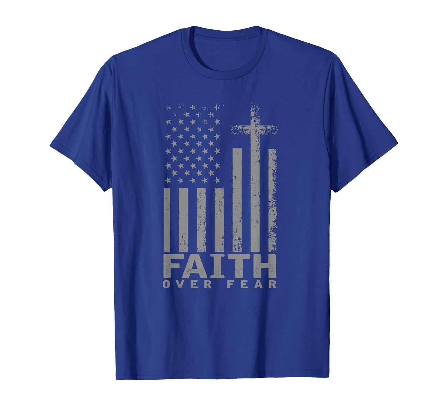 America Pride US Flag Faith Over Fear Prayer T-Shirt