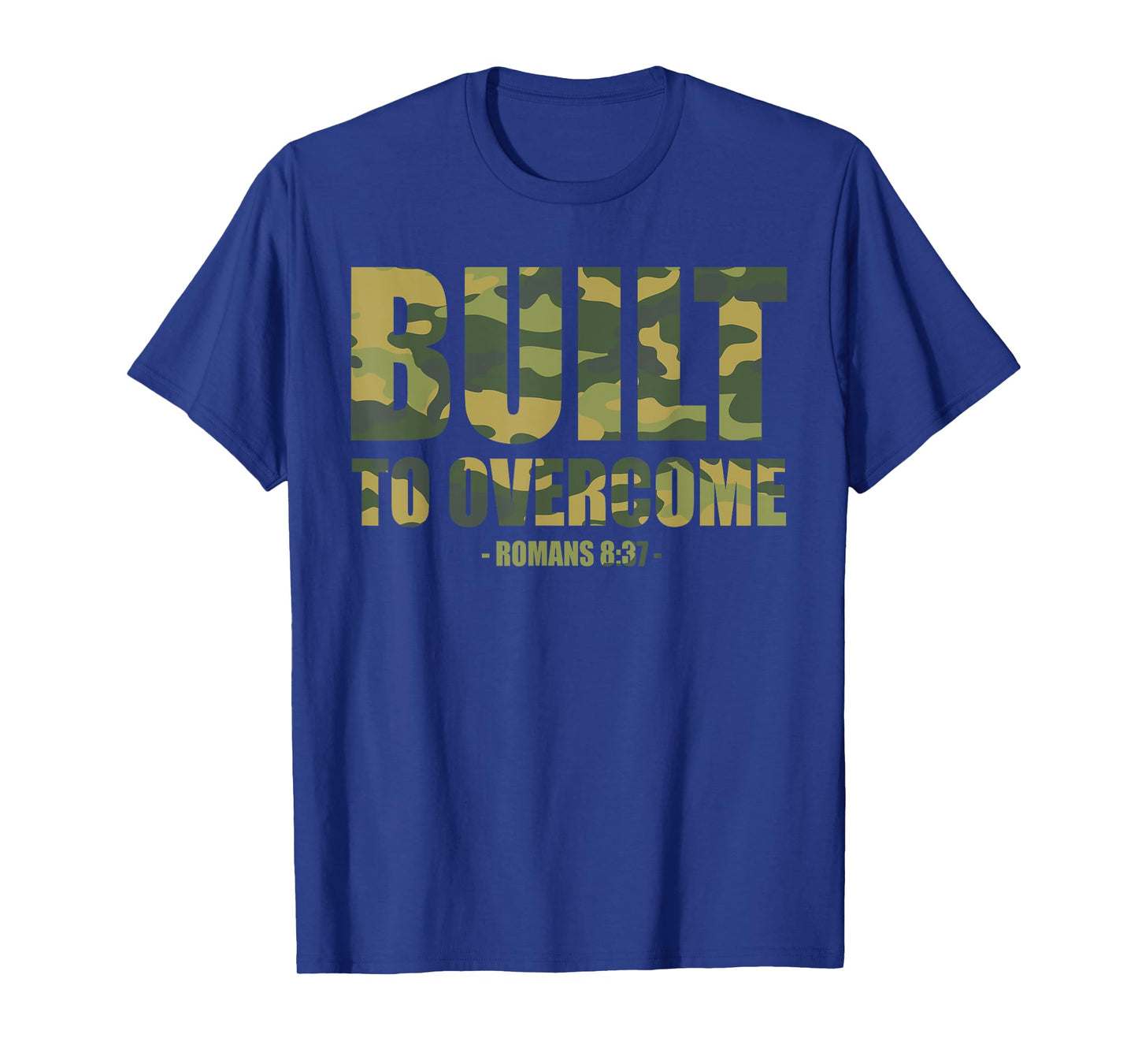 Built to Overcome Christian Men Camo Scripture Gym Workout T-Shirt
