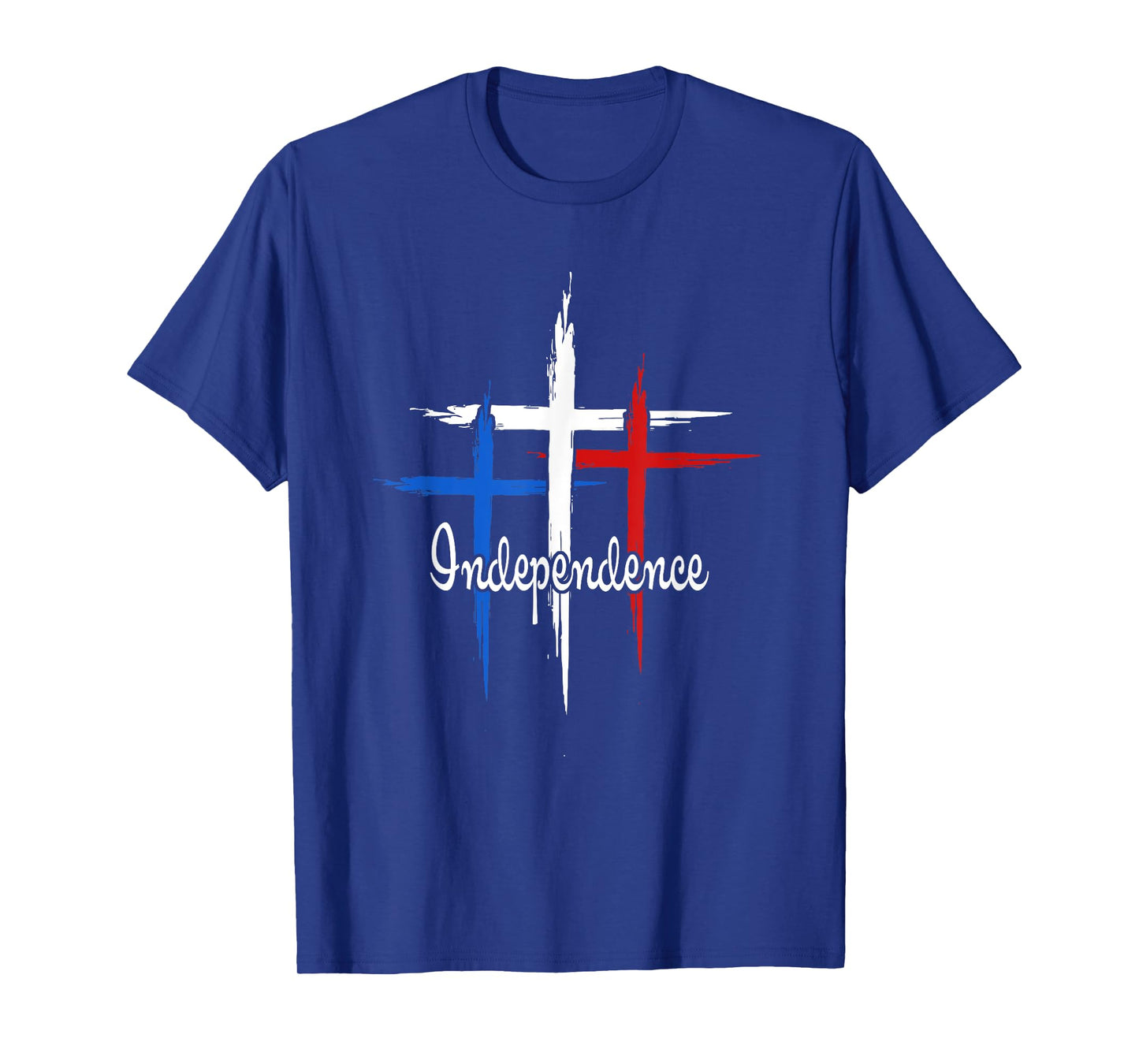 Independence Cross Christian 4th Of July US Flag Faith Women Men T-Shirt