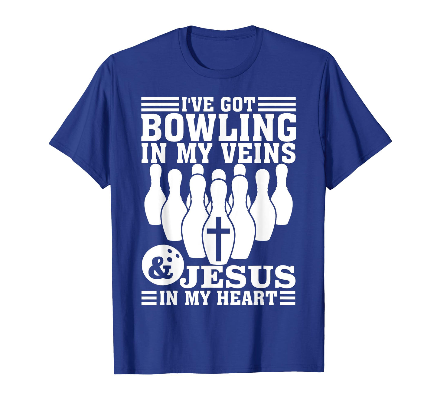 Funny Bowling Gift For Men Women Cute Bowler And Jesus Love T-Shirt